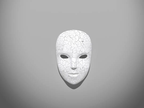 istock White carnival mask isolated on grey background 698816638