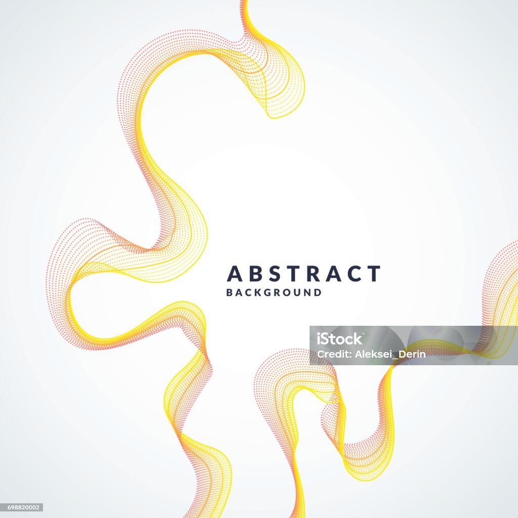 Vector abstract background with a colored dynamic waves, line and particles. Illustration in minimalistic style Vector abstract background with a colored dynamic waves, line and particles. Illustration suitable for design Abstract stock vector