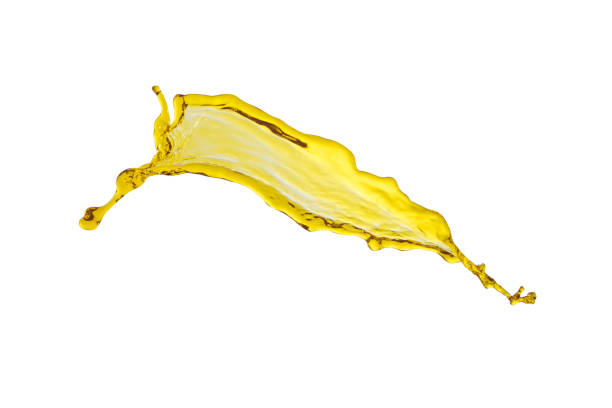 istock beautiful flying yellow splash isolated over white background 698821150