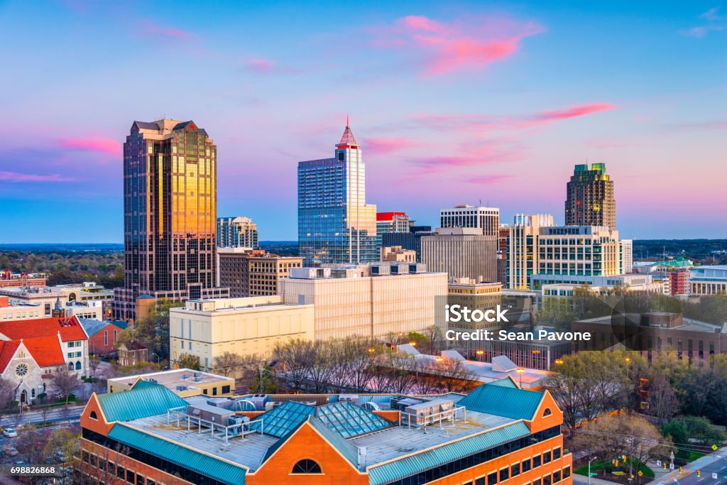 Raleigh, North Carolina, USA Raleigh, North Carolina, USA downtown city skyline. Durham - North Carolina Stock Photo