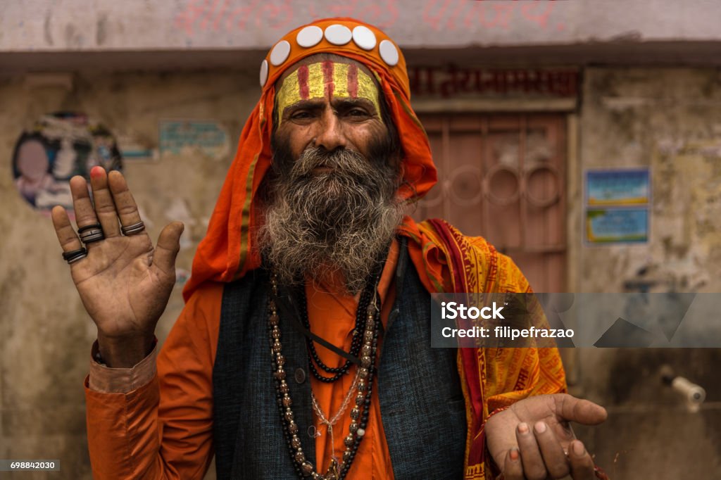Sadhu in Pushkar, India A sadhu also spelled saddhu, is a religious ascetic, mendicant (monk) or any holy person in Hinduism and Jainism who has renounced the worldly life. Culture of India Stock Photo