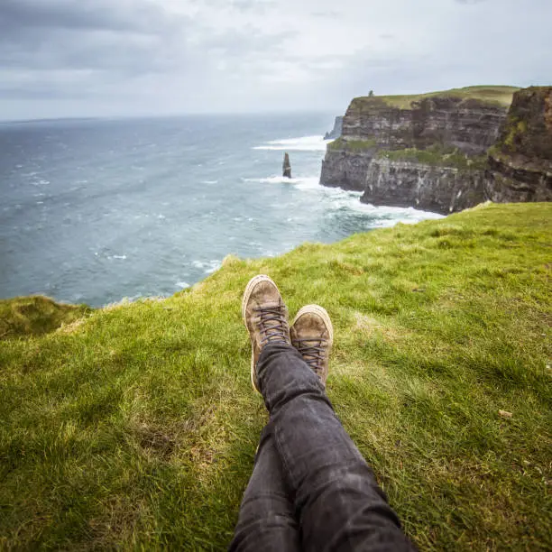 Photo of A beautiful feet selfie at the coast of Atlantic ocean in Ireland.