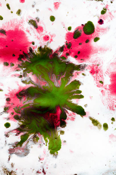 istock Abstract background with blots and spreads droplets of different colors 698856874