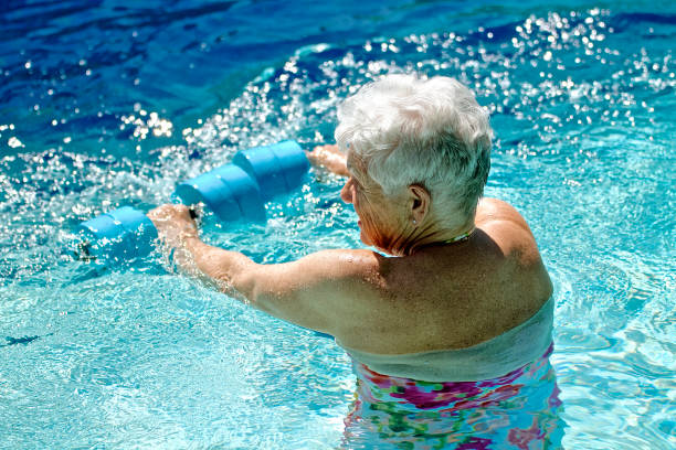 istock Senior woman excersicing 698865124
