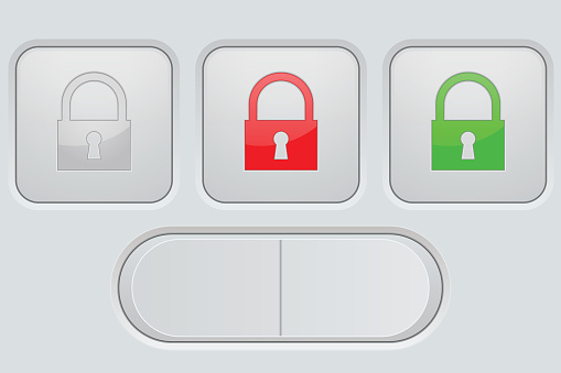 Lock Button Ui Lock Button Set Red Green And Gray User Interface Background Stock ...