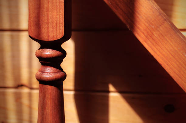 istock Wooden balusters on the stairs 698892266