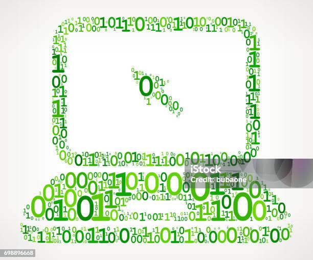 Laptop Computer Binary Code Zero One Vector Illustration Stock ...