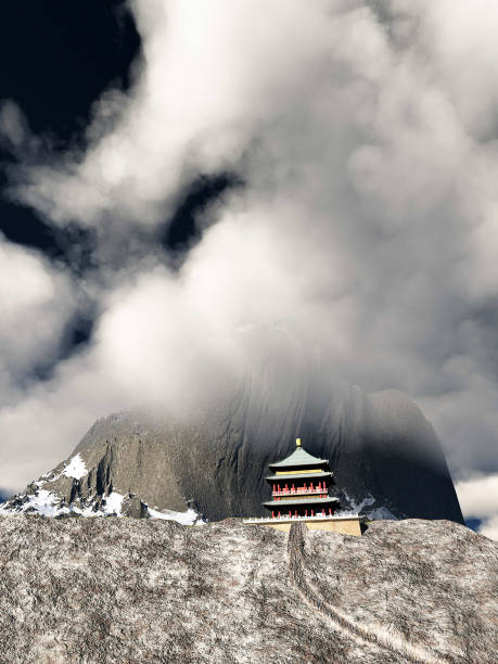 istock Sun temple - Buddhist shrine in the Himalayas 3d rendering 698904028