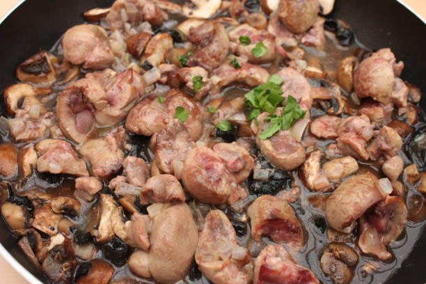 Cooked veal kidneys Cooked veal kidneys - Madeira Wine Sauce madeira sauce stock pictures, royalty-free photos & images