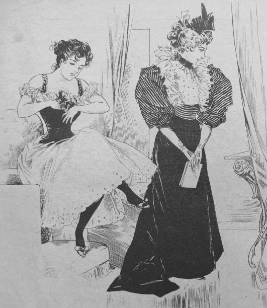 istock Elegant women in dressing room dressing and talking 699088916