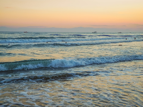 Seascape during the sunset on Turkey beach