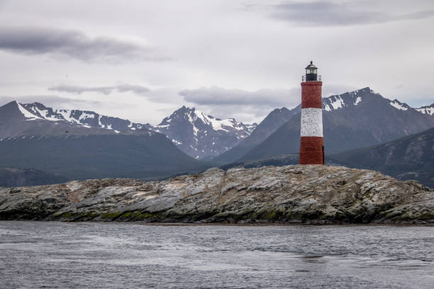 istock Les Eclaireurs Red and white lighthouse - Beagle Channel, Ushuaia, Argentina 699185514