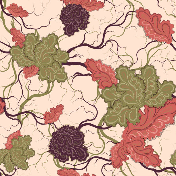 floral nahtlose muster - blossom florescence flower wallpaper pattern stock-grafiken, -clipart, -cartoons und -symbole
