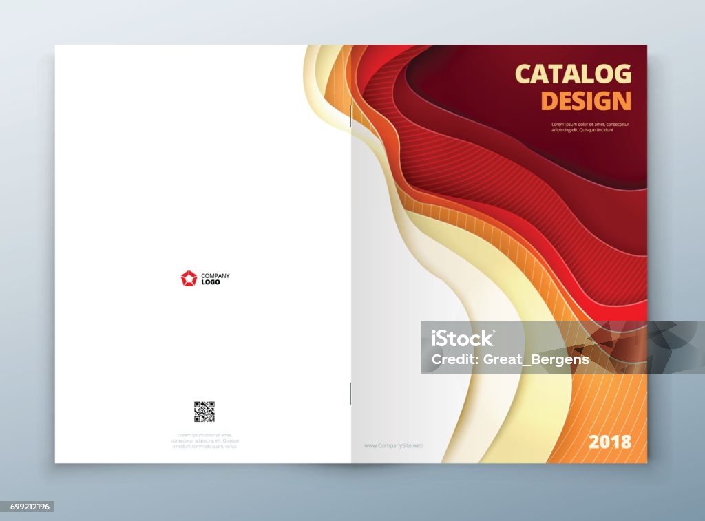 Desain Sampul Katalog Kertas Mengukir Penutup Abstrak Untuk Majalah