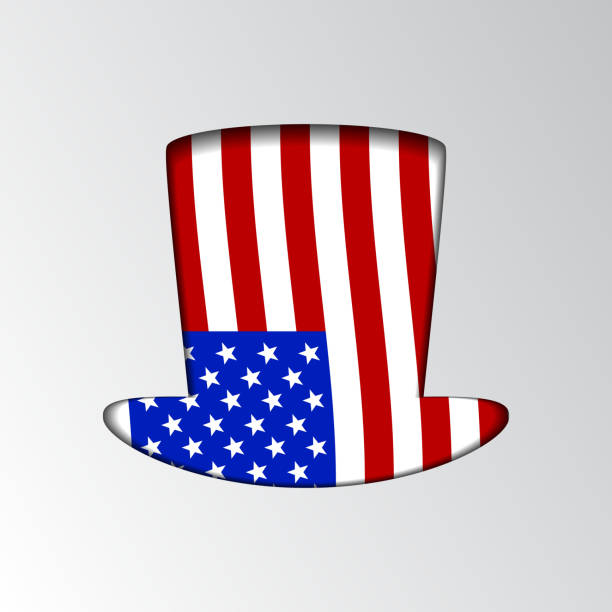 istock Illustration of an silhouette Uncle Sam patriotic hat 699213850
