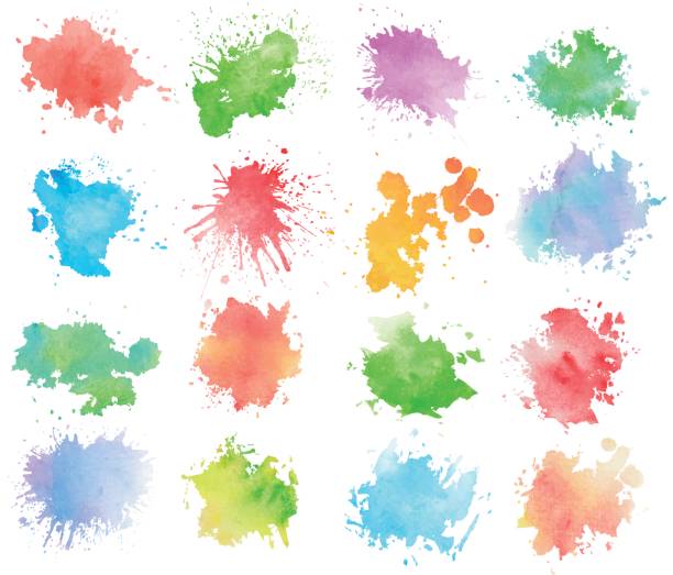 カラフルなウォーターカラーが可能 - watercolour paints点のイラスト素材／クリップアート素材／マンガ素材／アイコン素材
