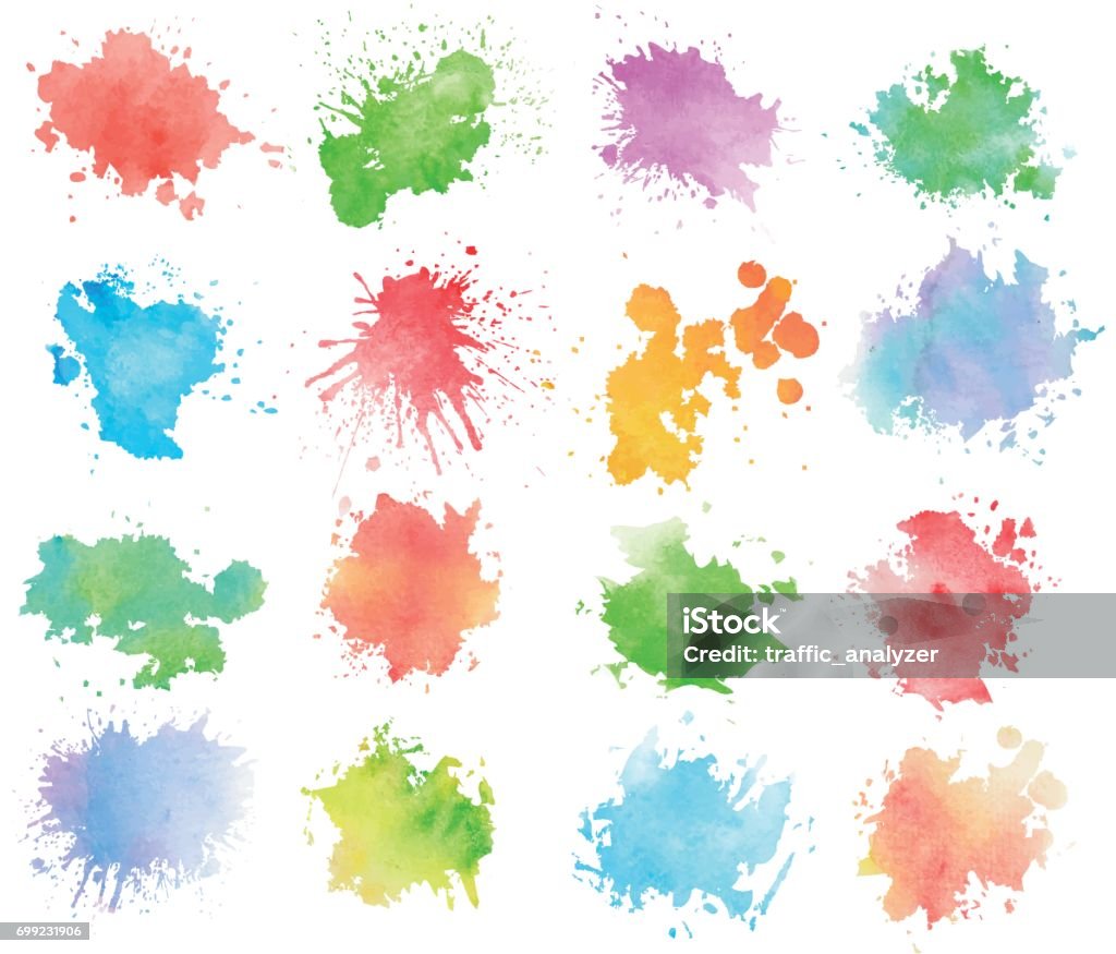 Colorful watercolor splashes Watercolor Paints stock vector