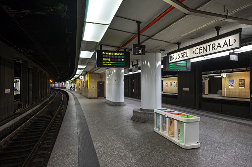 Underground station cinematic photo analog