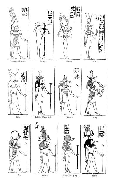 illustrations, cliparts, dessins animés et icônes de dieux égyptiens - isis