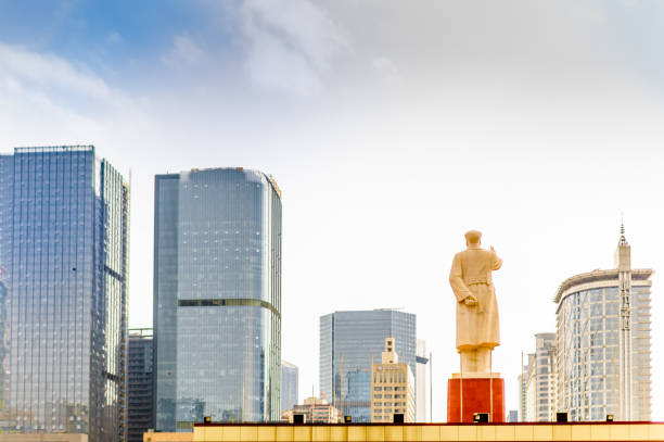 View on Mao Zedong statue in Chengdu - China
