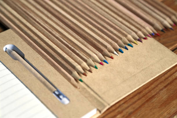 istock Desktop mix on a wooden office table 699304068