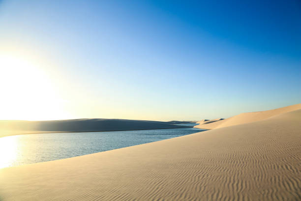Deserted sand dunes of Maranhão sheets stock photo