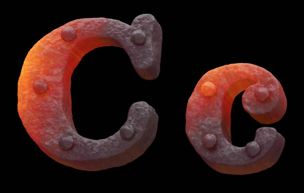 istock Red hot metal font 699315032