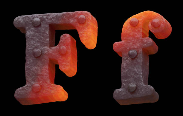 istock Red hot metal font 699315172