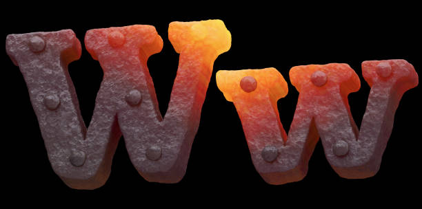 istock Red hot metal font 699315274