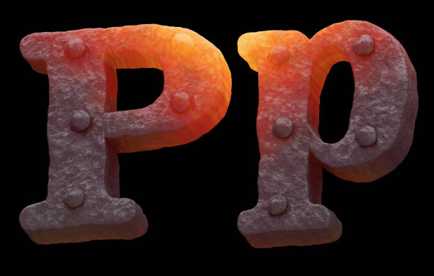 istock Red hot metal font 699316266