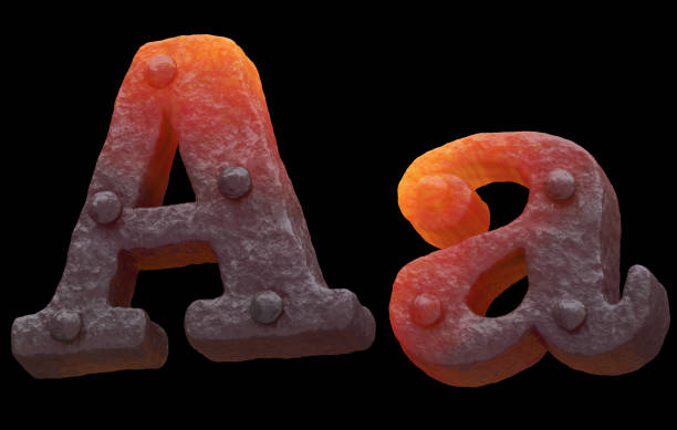 istock Red hot metal font 699329860