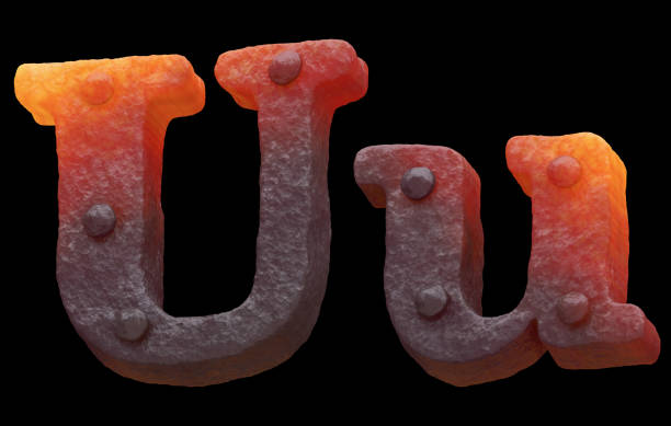 istock Red hot metal font 699330108
