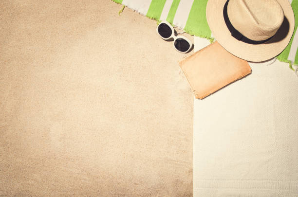 istock Top view of sandy beach frame. Vintage effect background 699334260