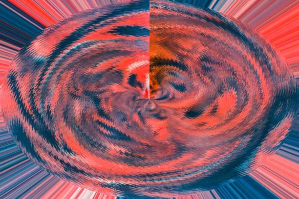 Beautiful Abstract Blue and Red Twisted Swirled Design