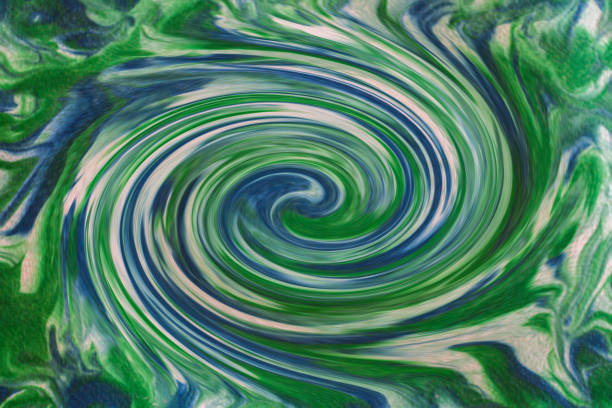 istock Abstract Green, Blue and White Twisted Swirled Design 699337310