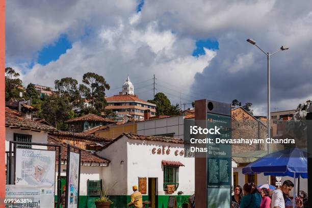 Bogotá Colombia The Plaza Del Chorro De Quevedo In Bright Afternoon Sunlight Stock Photo - Download Image Now