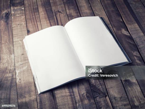Blank Open Book Stock Photo - Download Image Now - Open, Magazine - Publication, Book