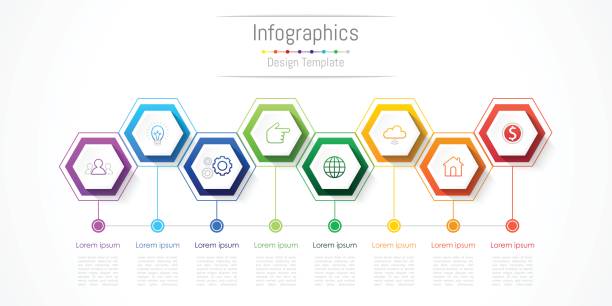 Infographic design elements for your business with 8 options, parts, steps or processes, Vector Illustration. Infographic design elements for your business with 8 options, parts, steps or processes, Vector Illustration. 8 9 years stock illustrations