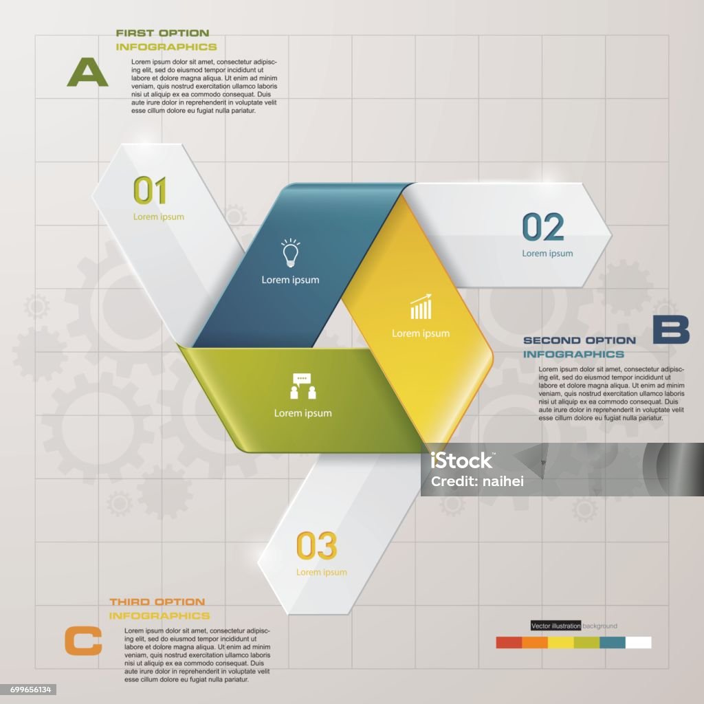 Three Step Layout Design 3 Steps Chart Template Graphic Or Website Layout Stock Illustration ...