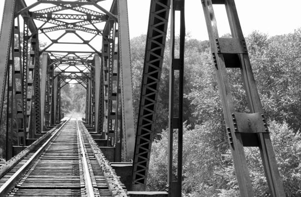 istock Angled View of Iron Railroad Bridge 699695660