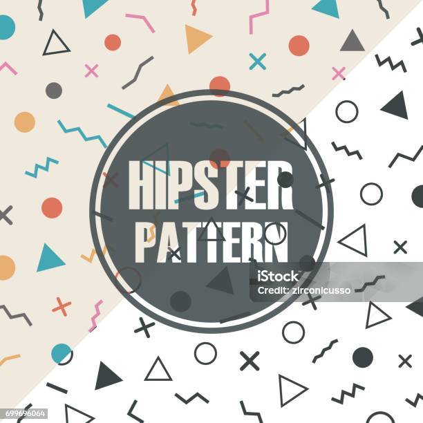 Retro Hipster Pattern Stock Illustration - Download Image Now - Abstract, Art, Arts Culture and Entertainment