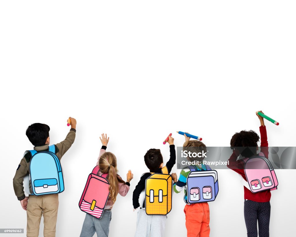 Classmates Friends Bag School Education Stock Photo - Download ...