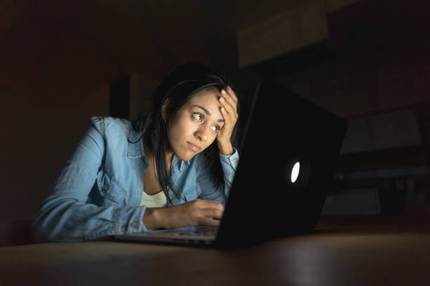 istock Frustrated woman working or studying online at home 699704026
