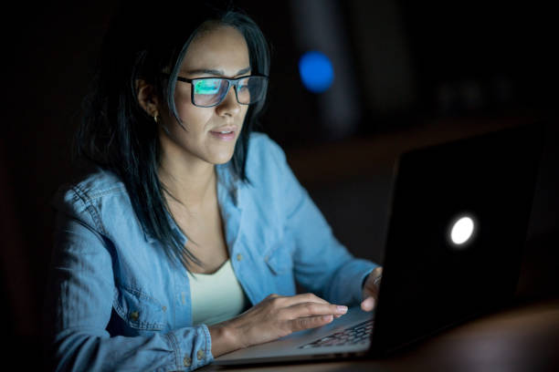 istock Woman working late online from home 699704310