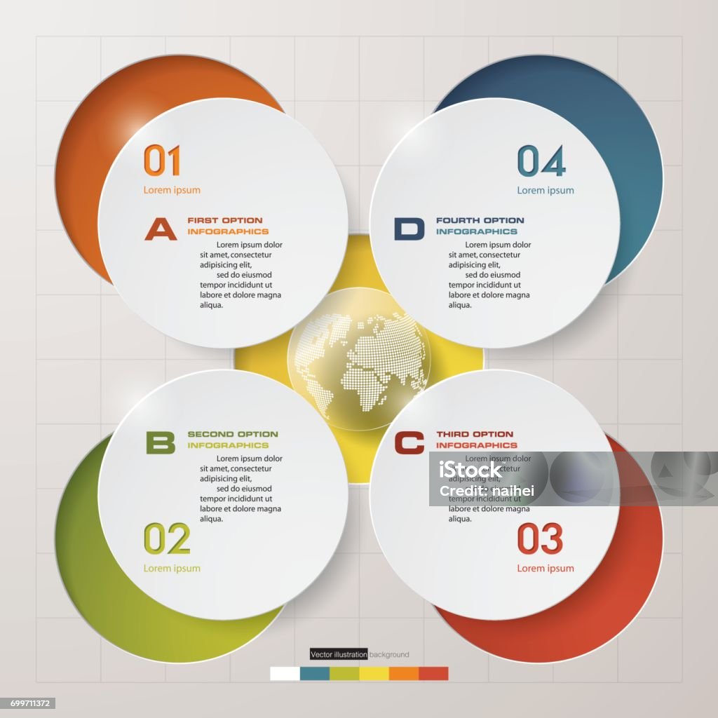 4 Steps Process Simpleeditable Abstract Design Element Stock ...