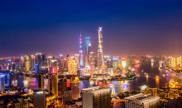istock Skyline night view on Pudong New Area, Shanghai 699729944