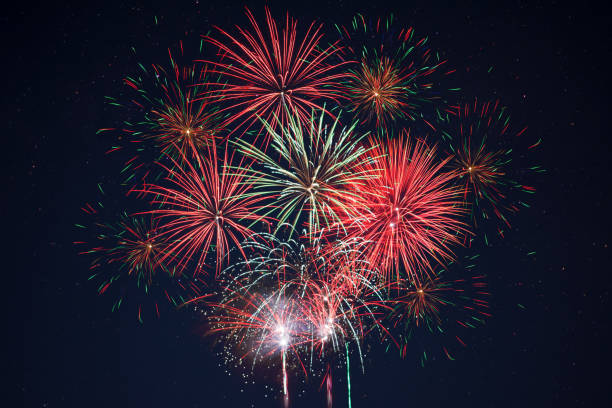 istock Sparkling red green yellow celebration fireworks 699733934