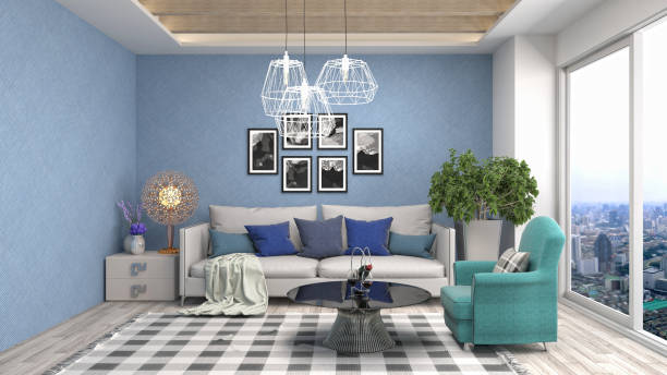 istock Interior living room. 3d illustration 699745164