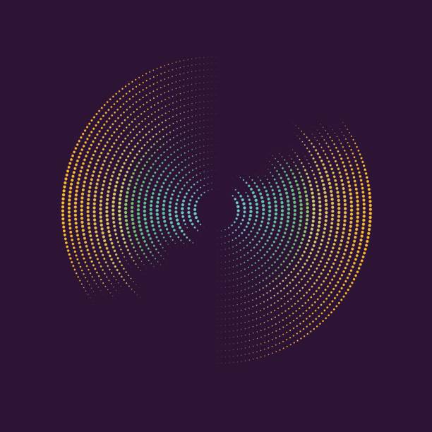 плакат звуковой волны. векторная иллюстрация на темном фоне - blurred motion audio stock illustrations