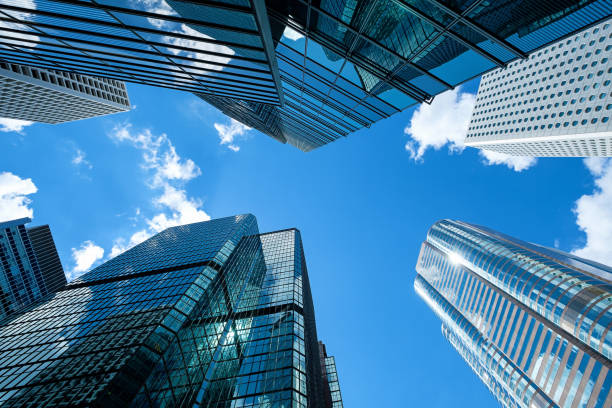 istock Modern skyscrapers shot with perspective 699763852